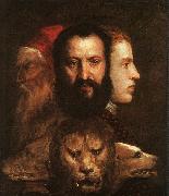  Titian Allegory of Time Governed by Prudence china oil painting artist